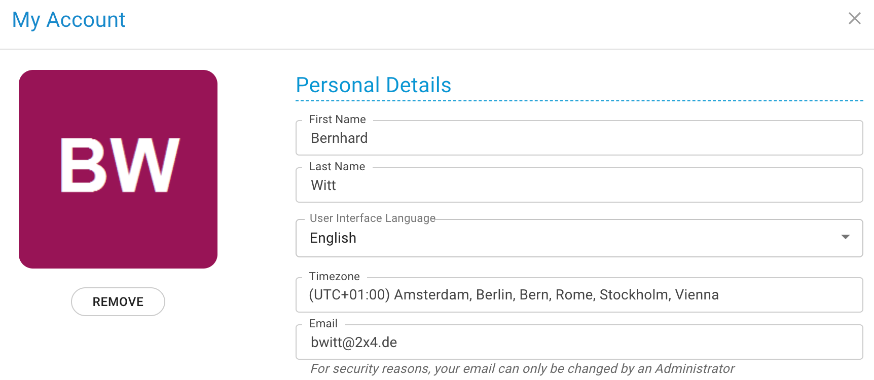 Edit your personal details