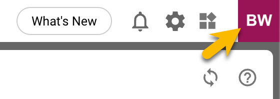 Open the profile menu